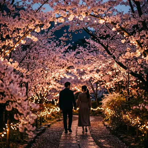 Cherry Blossom Couple DP free HD WhatsApp profile picture