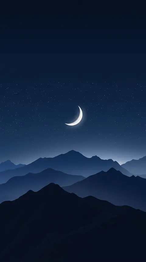 Crescent Blue Mountains Wallpaper free HD mobile background