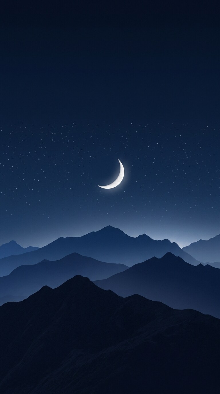 Crescent Blue Mountains Wallpaper free HD mobile background