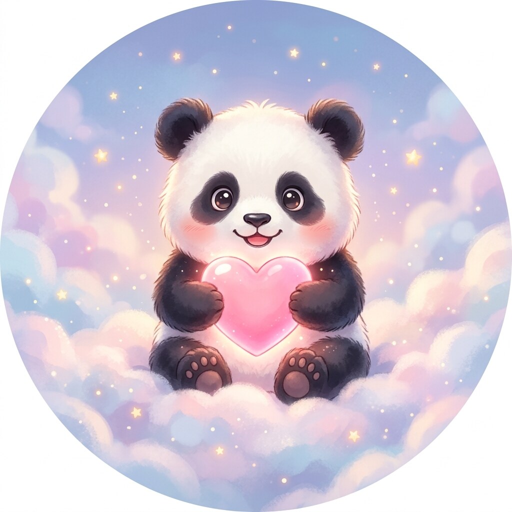 Cute Panda Heart HD DP free HD WhatsApp profile picture