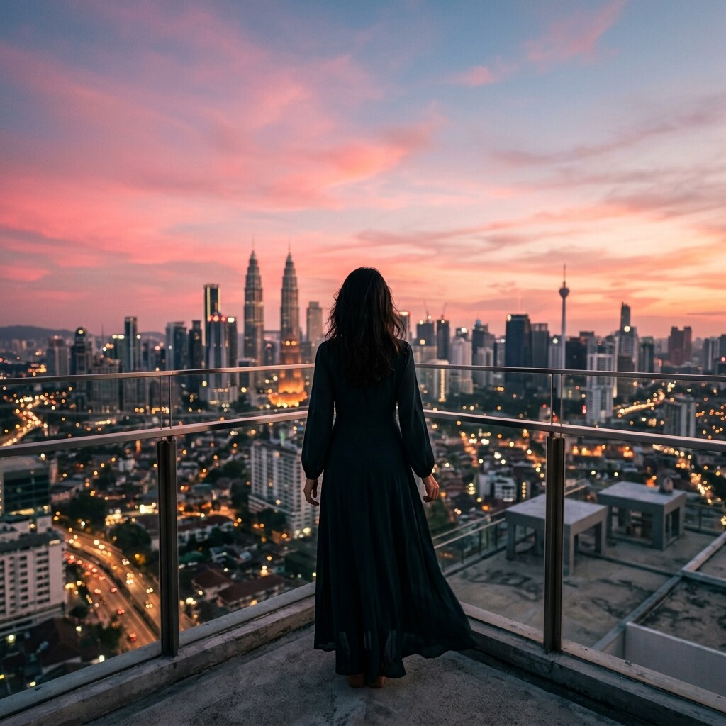 Dubai Skyline Girl DP free HD WhatsApp profile picture