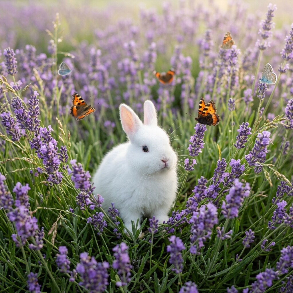 Lavender Bunny DP free HD WhatsApp profile picture