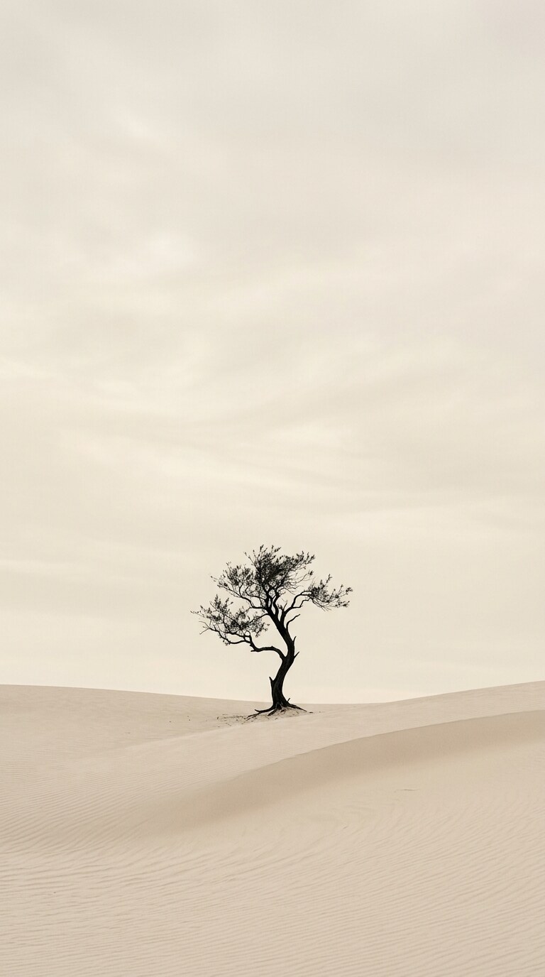 Minimal Desert Tree Wallpaper free HD mobile background