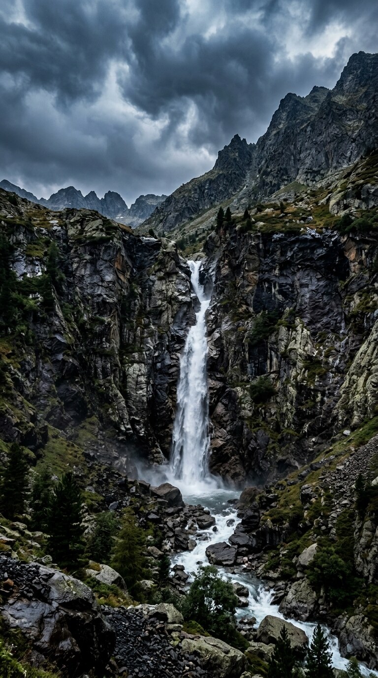 Mountain Waterfall Wallpaper free HD mobile background