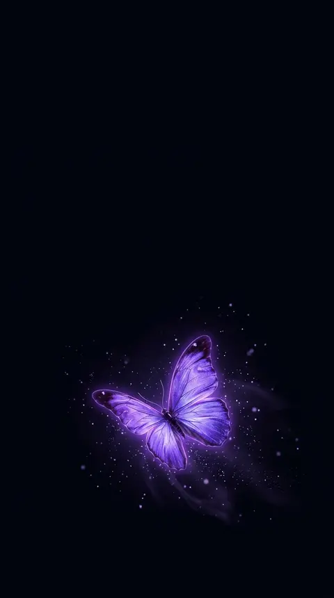 Purple Butterfly AMOLED Wallpaper free HD mobile background