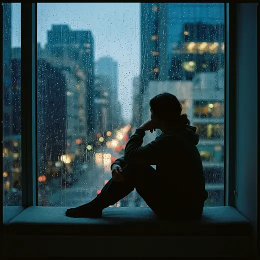 Rainy Window Silhouette DP free HD WhatsApp profile picture