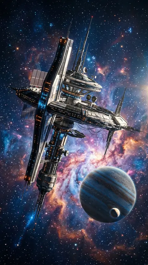 Space Station Planets Wallpaper free HD mobile background