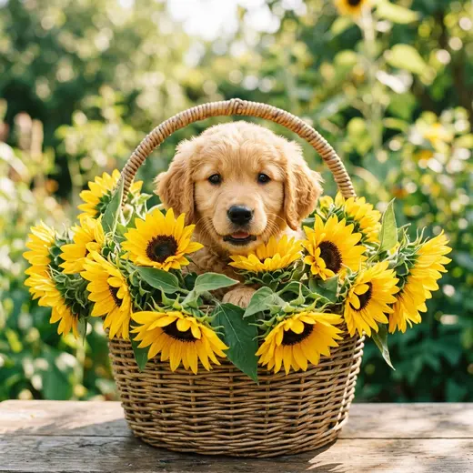 Sunflower Puppy DP free HD WhatsApp profile picture
