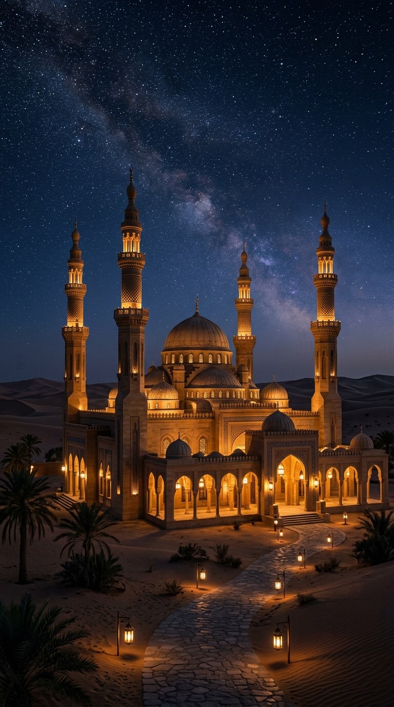 Sunset Grand Mosque Wallpaper free HD mobile background