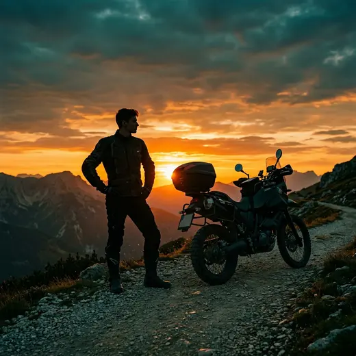 Sunset Motorbike Rider DP free HD WhatsApp profile picture