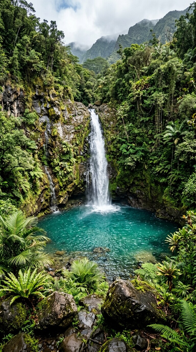 Tropical Waterfall Wallpaper free HD mobile background