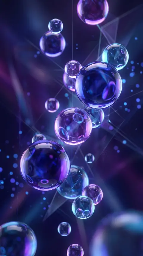 Violet Bubbles Wallpaper free HD mobile background
