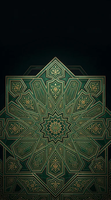 An intricate eight-point islamic geometric mosaic.