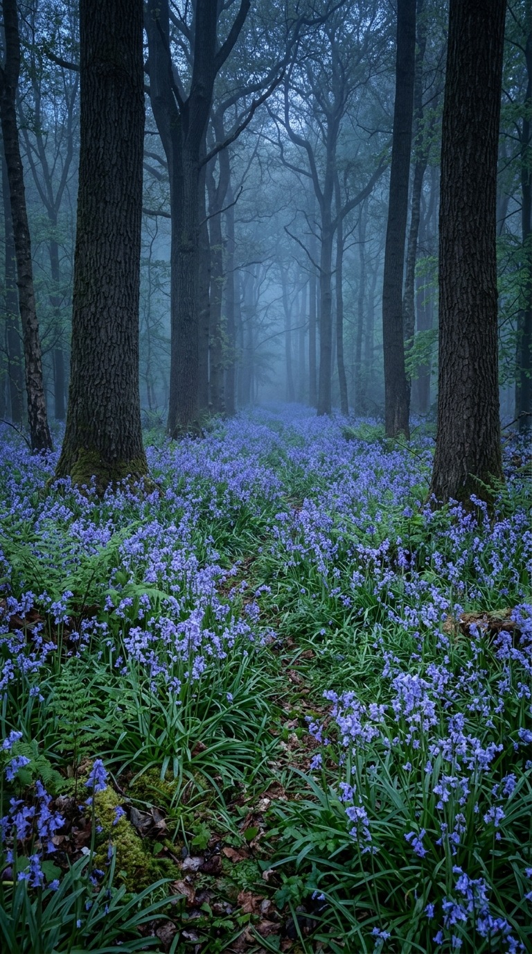 Bluebell woodland carpet.