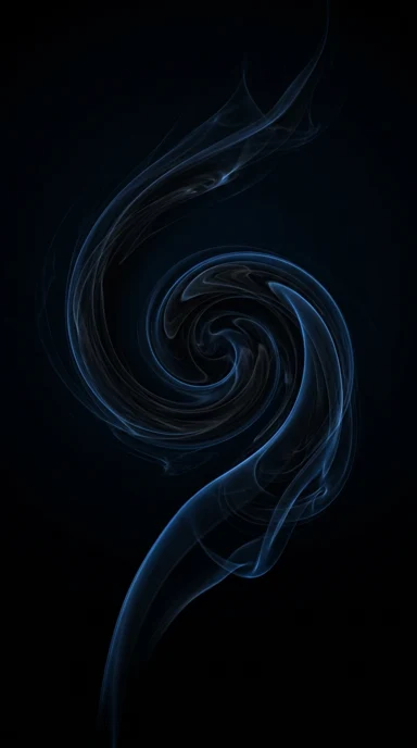 A smokey black abstract spiral.