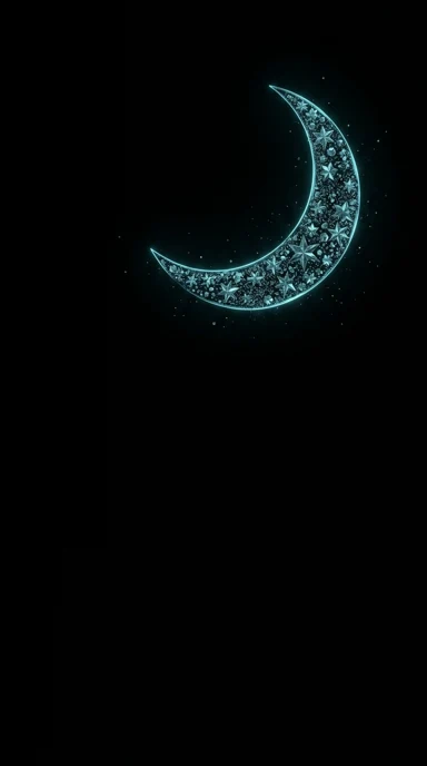 A crescent of tiny stars.