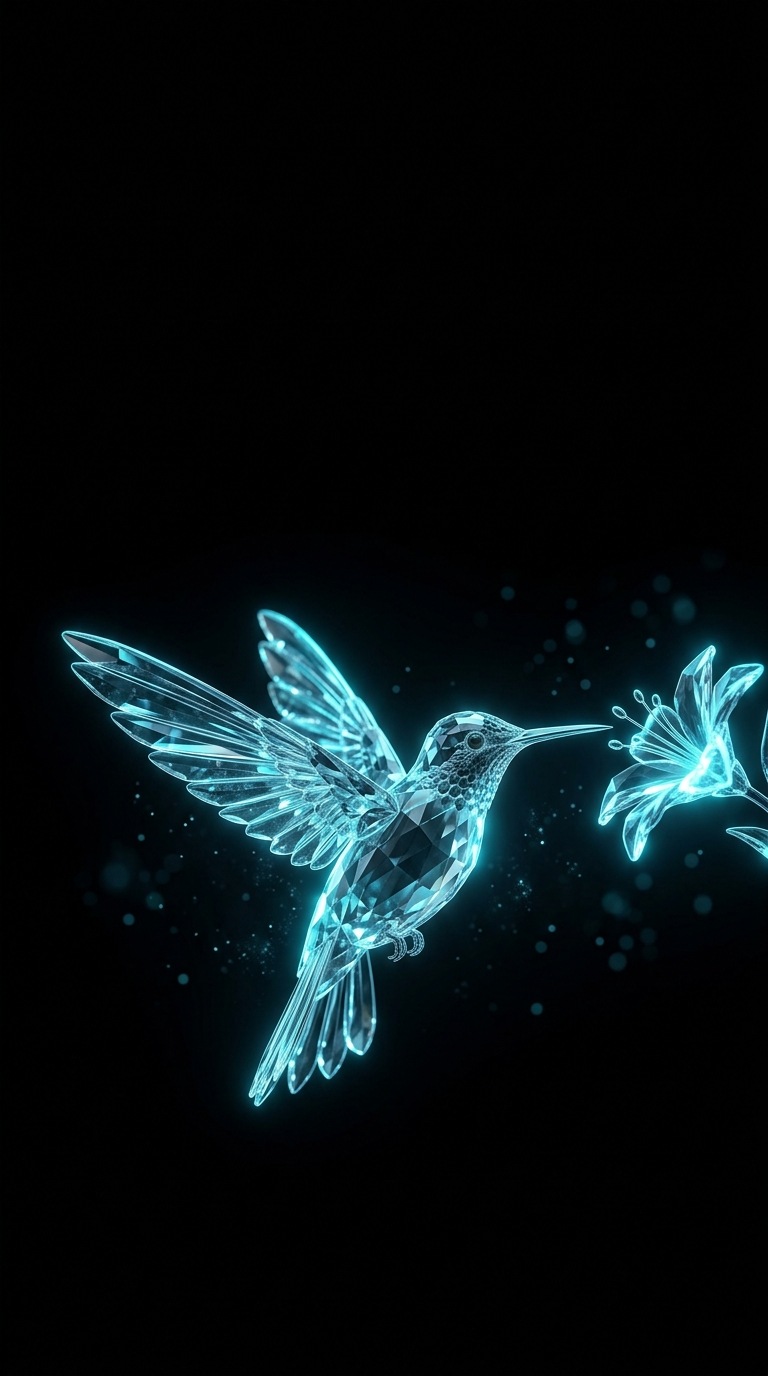 A crystalline hummingbird.