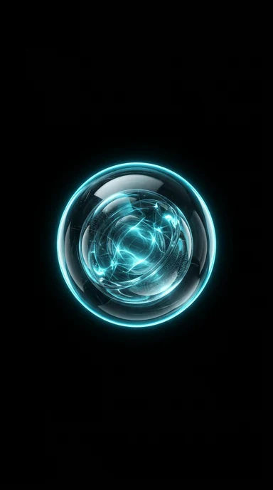 A floating glass sphere.
