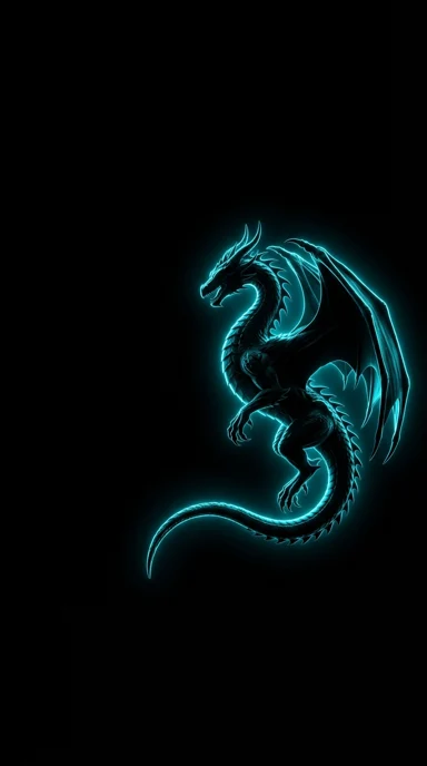 A luminous dragon silhouette.
