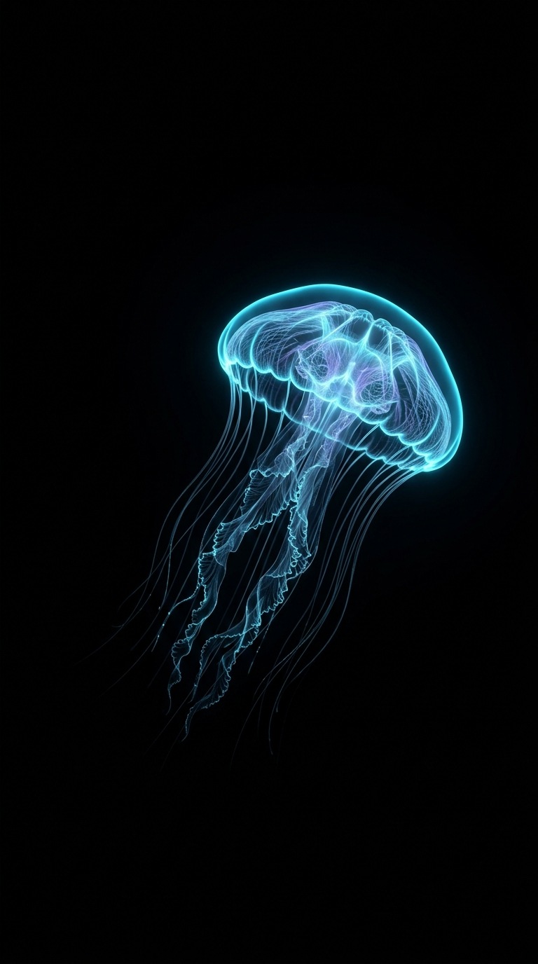 A luminous jellyfish.