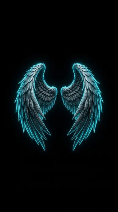 A pair of angelic feathered wings.