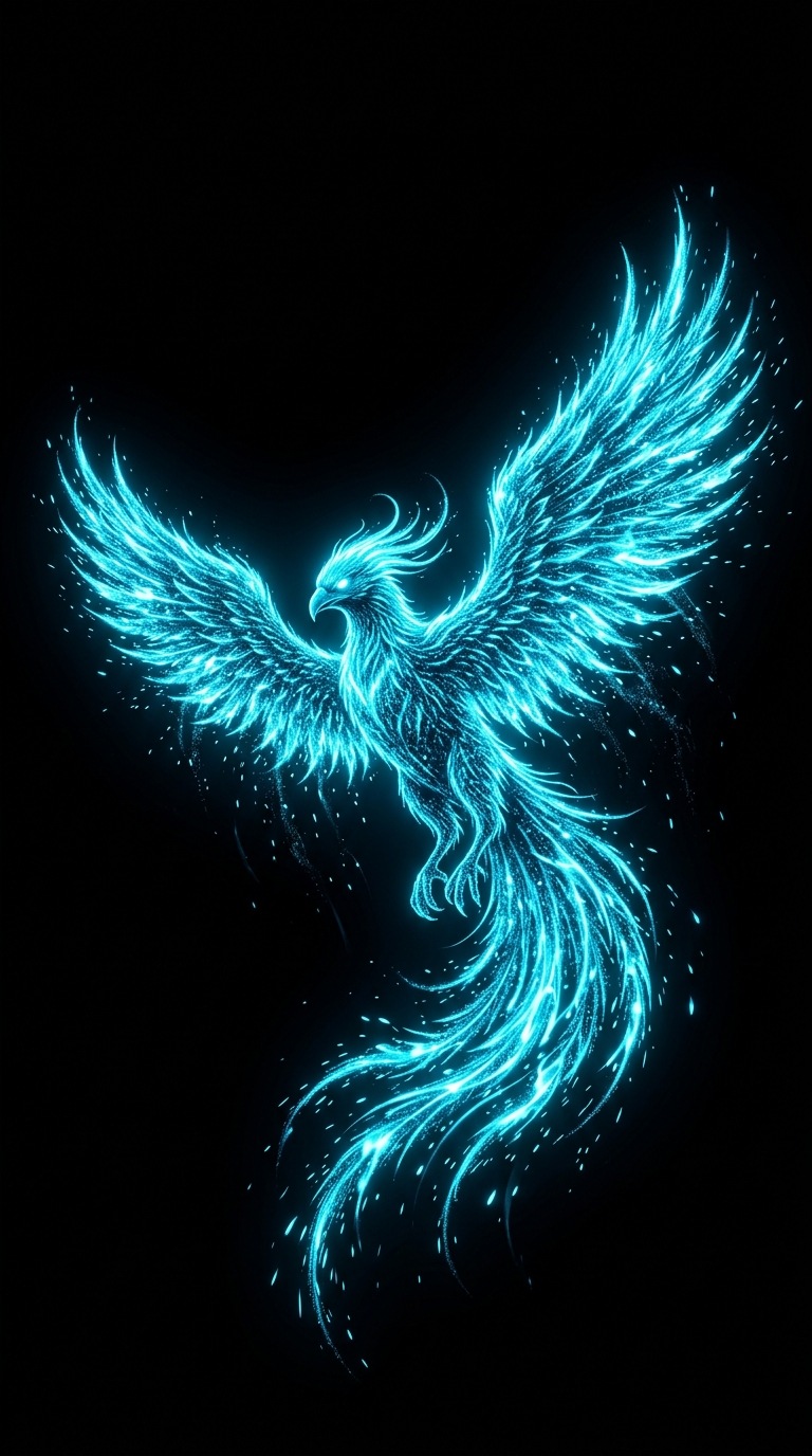 A phoenix made of sparks.