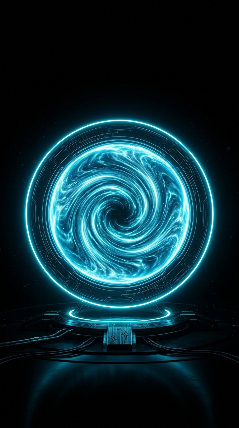 A rippling circular portal.