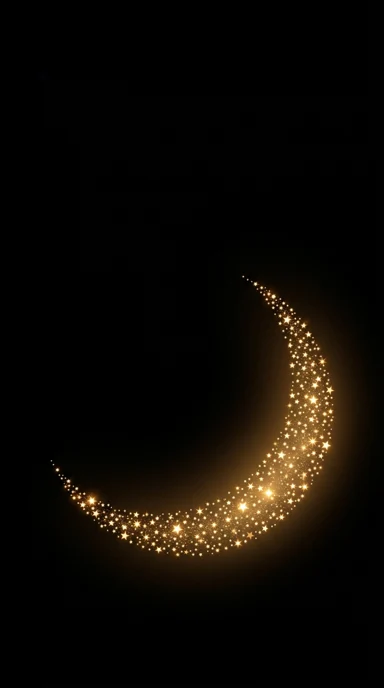 A crescent of tiny stars.