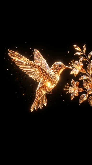 A crystalline hummingbird.