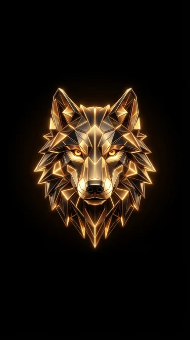 A geometric wolf head.