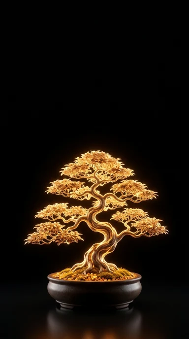 A glowing bonsai tree.