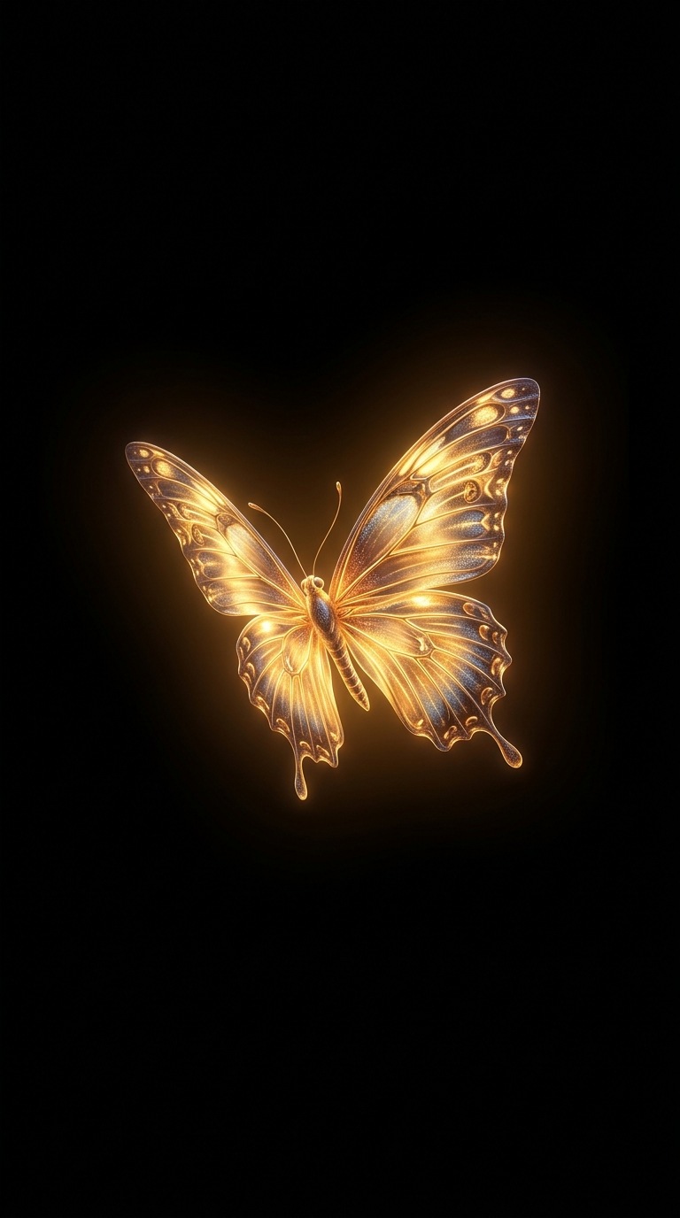 An iridescent butterfly.