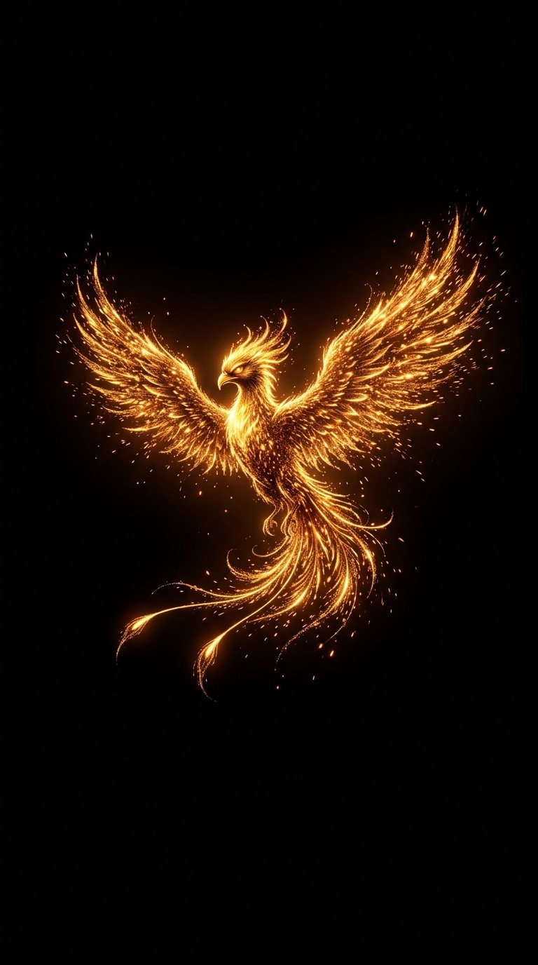 A phoenix made of sparks.
