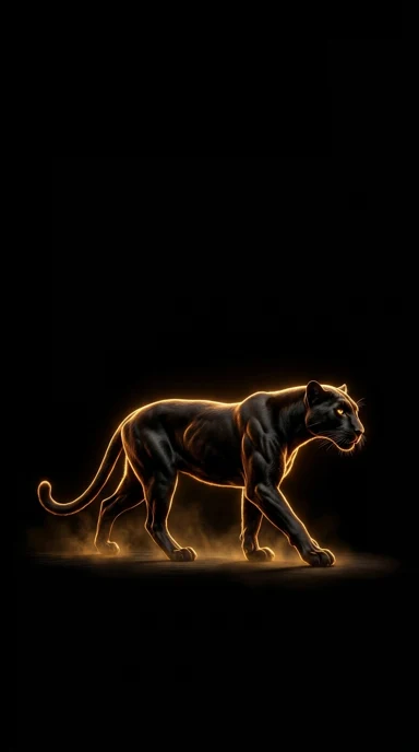 A sleek panther silhouette.