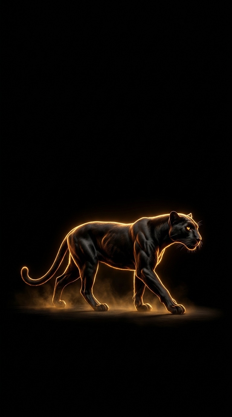 A sleek panther silhouette.
