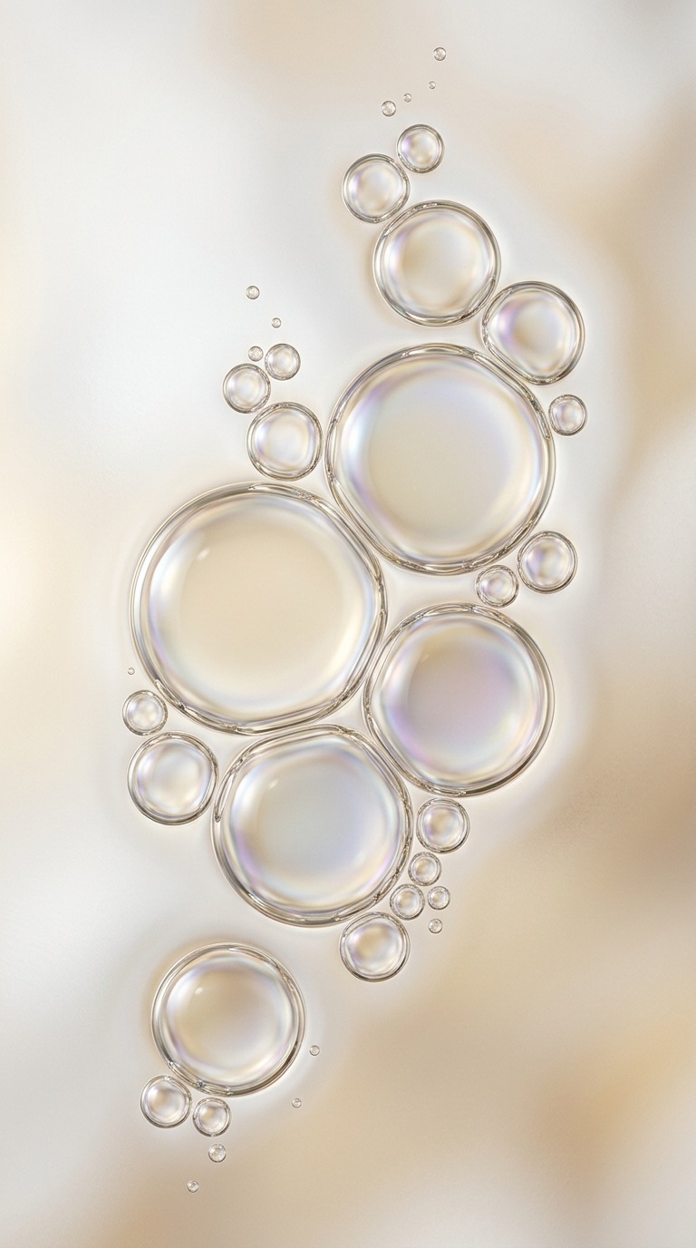 Iridescent fluid bubbles.