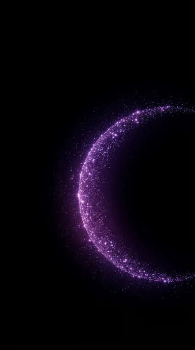 A crescent of tiny stars.
