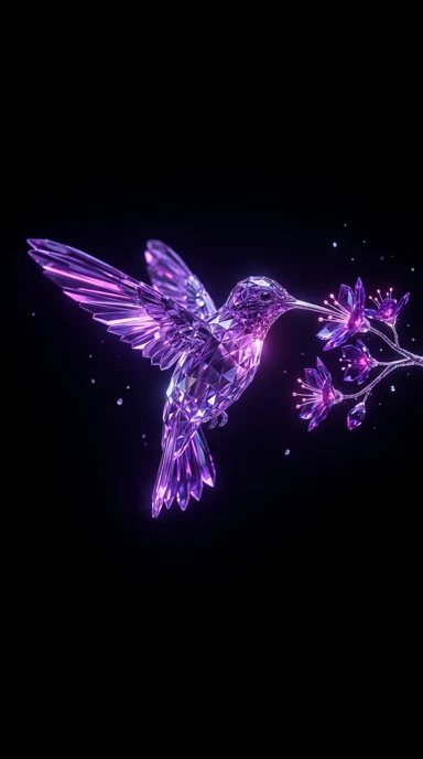 A crystalline hummingbird.