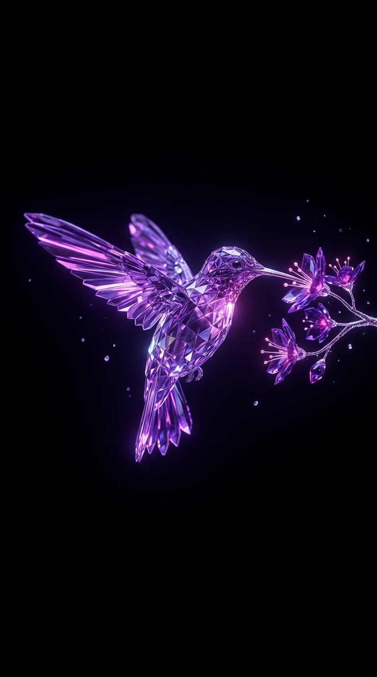 A crystalline hummingbird.