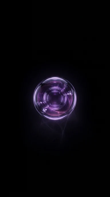 A floating glass sphere.