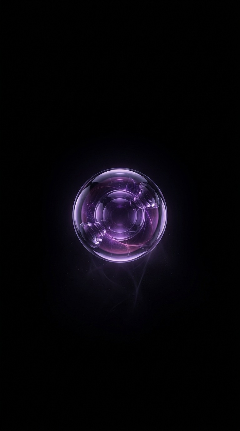 A floating glass sphere.