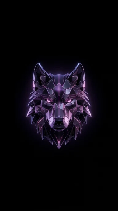 A geometric wolf head.
