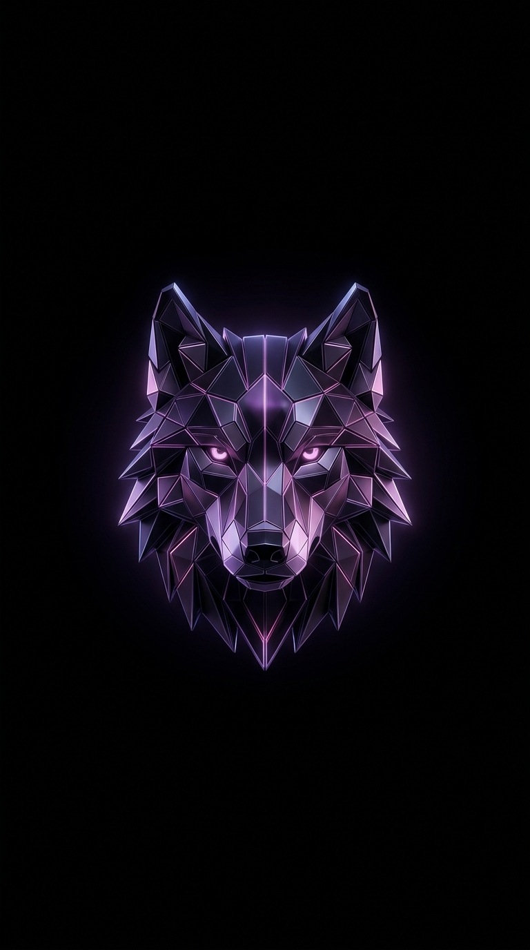 A geometric wolf head.