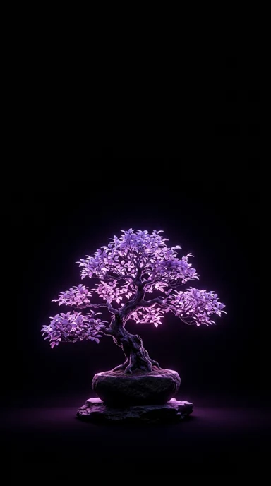 A glowing bonsai tree.