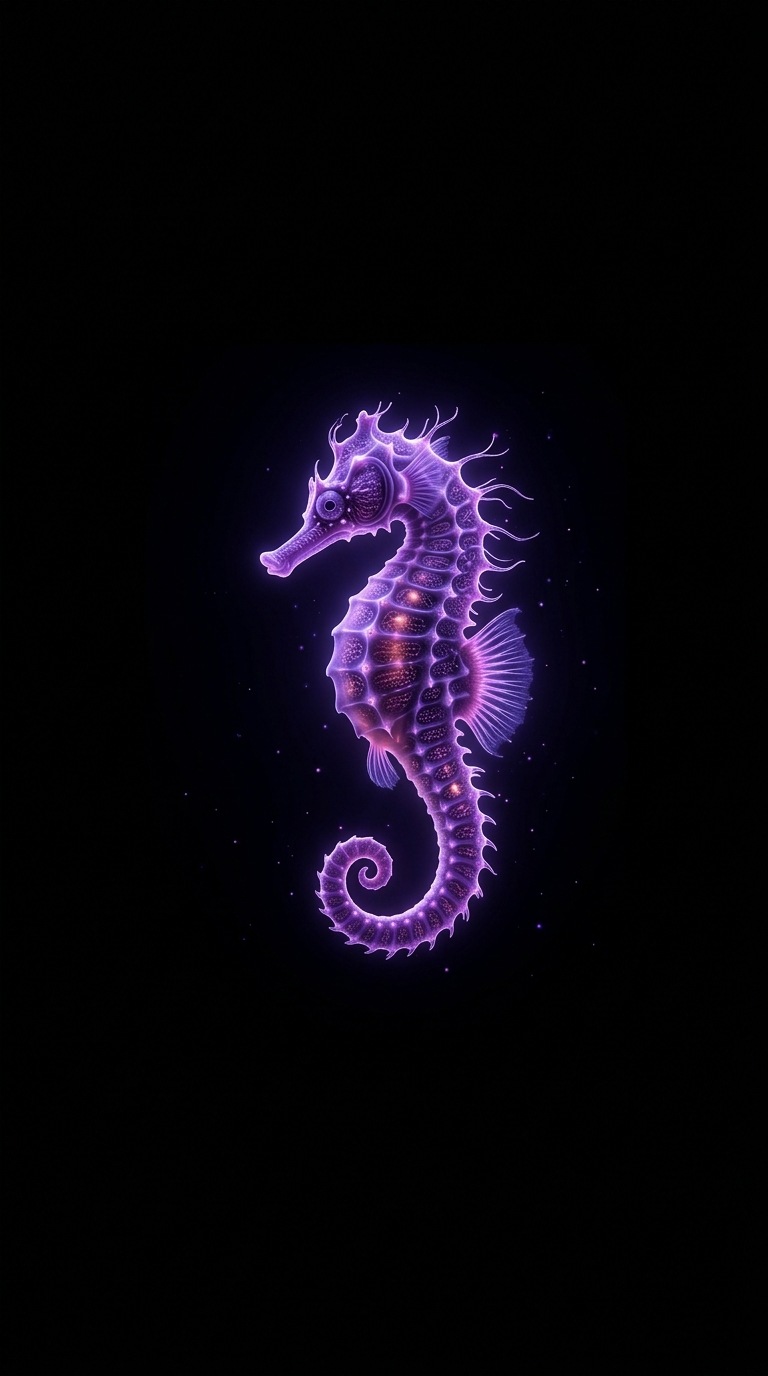 A luminous seahorse.