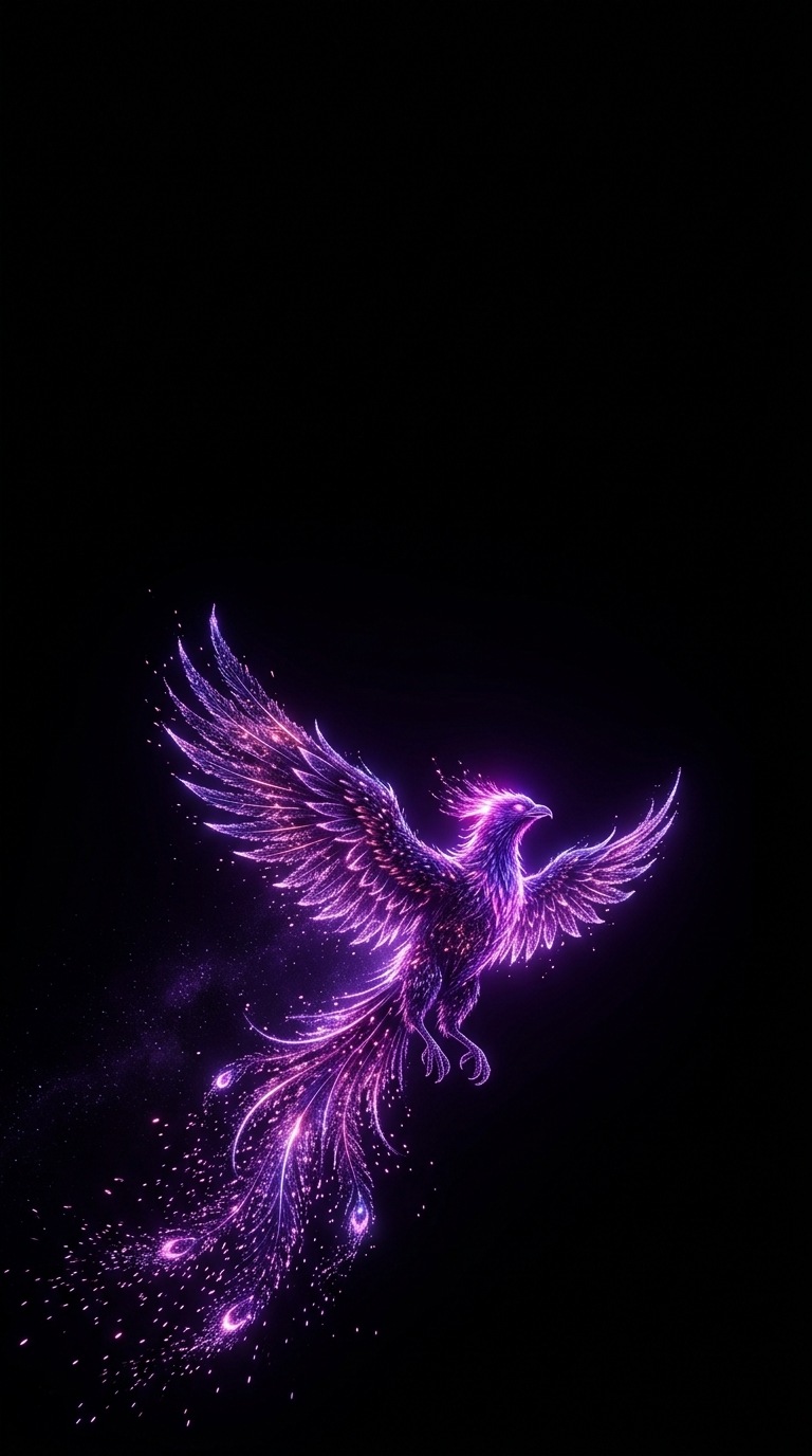 A phoenix made of sparks.