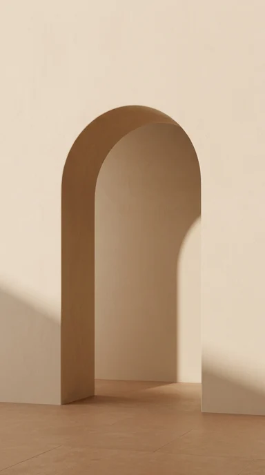One curved arch and its shadow.