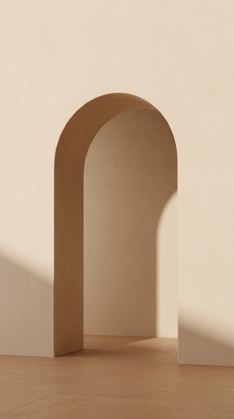 One curved arch and its shadow.