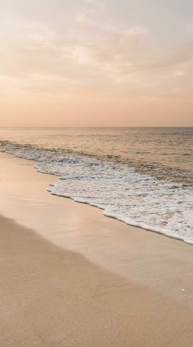 A simple line of ocean surf.
