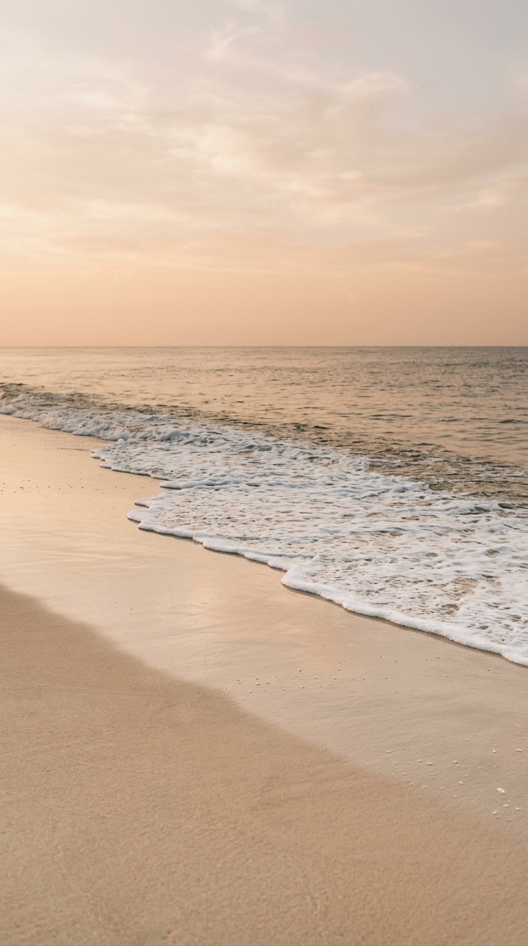 A simple line of ocean surf.